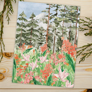 Aquarell-Wildblumenwiese-Blumen Postkarte