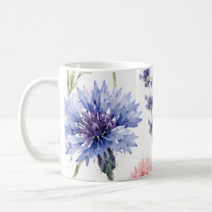 Aquarell-Wildblumenwiese-Blumenmuster Kaffeetasse