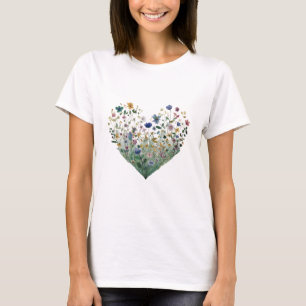 Aquarell-Wildblumenwiese Botanik T-Shirt