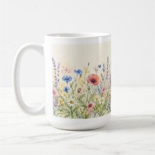 Aquarell-Wildblumenwiese Floral Kaffeetasse