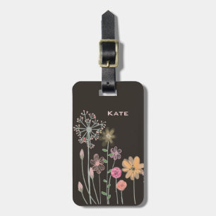Aquarell Wilde Blume Personalisiert Gepäckanhänger