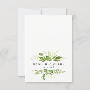 Aquarell-Wilde-Grünlaub-Hochzeitsplatzkarte Einladung