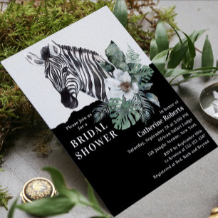 Aquarell Wilde Zebra Brautparty Invita Einladung