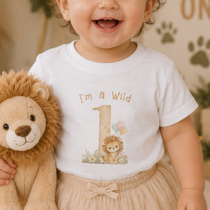 Aquarell-Wilder-Erstgeburtstags-Baby-T-Shirt Baby T-shirt