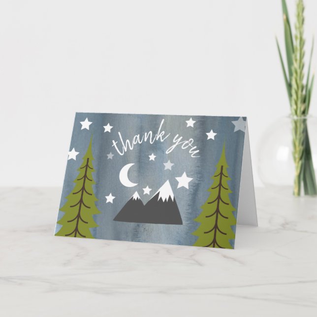 Aquarell-Wildnis-Sterne danken Ihnen Dankeskarte (Vorderseite)