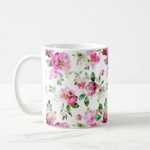 Aquarell-Wildrosen-Muster Kaffeetasse