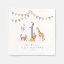 Aquarell-Wildtiere-Wild-One-Party-Servietten