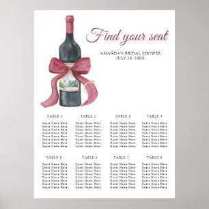 Aquarell Wino vor der Hochzeits-Sitzordnung Poster