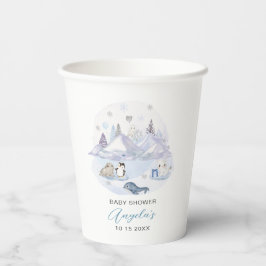 Aquarell Winter Arctic Animes Babydusche Pappbecher