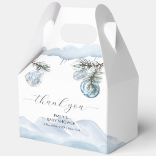 Aquarell-Winter-Berg-Schneeflocken-Baby-Party Geschenkschachtel