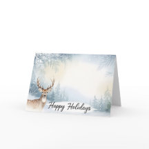 Aquarell-Winterhirsch-Frohe-Weihnachten-Karte