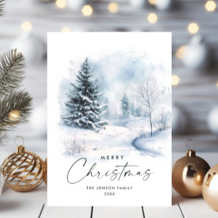 Aquarell-Winterlandschaft Weihnachten