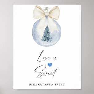 Aquarell Winterliebe ist süß, nimm eine Belohnung Poster