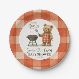 Aquarell Wir können es kaum erwarten BBQ Baby Show Pappteller