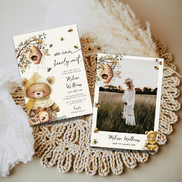 Aquarell wir können frühzeitig abwarten Foto Babyd Einladung