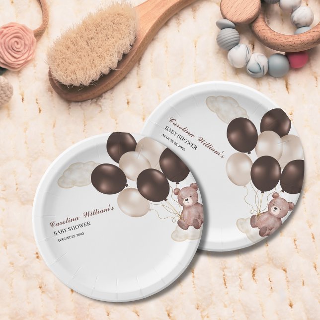 Aquarell wir können warten Baby Dusche Junge Pappteller (Von Creator hochgeladen)