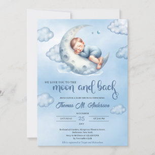 Aquarell wir Liebe Sie zum Mond und zurück Einladung