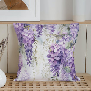 Aquarell Wisteria Flüstert Kissen