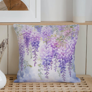 Aquarell Wisteria Flüstert Kissen