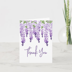 Aquarell-Wisteria-Lavendel-Blumenhochzeit Dankeskarte
