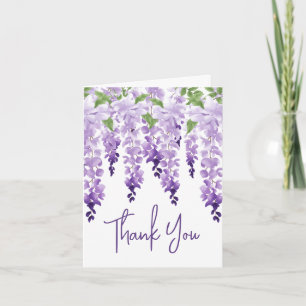 Aquarell-Wisteria-Lavendel-Blumenhochzeit Dankeskarte