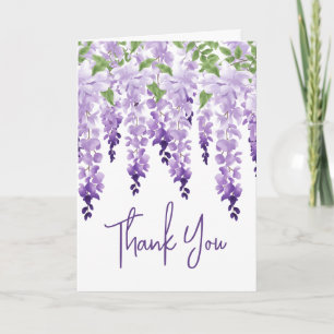 Aquarell-Wisteria-Lavendel-Blumenhochzeit Dankeskarte