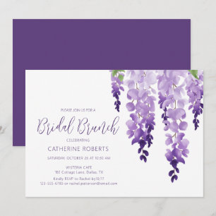Aquarell-Wisteria-Lila-Braut-Brunch Einladung