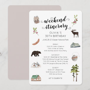 Aquarell-Wochenende im Wald Reiseplan Einladung