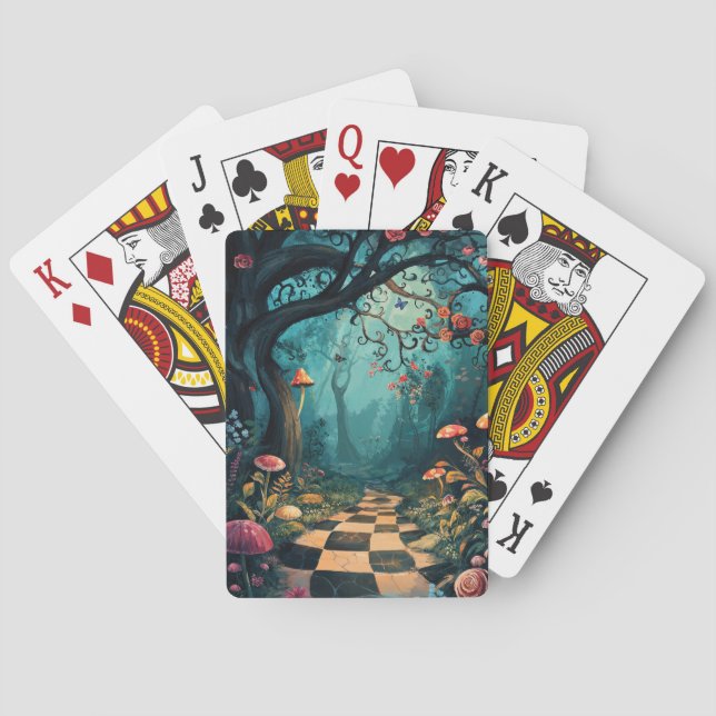 Aquarell-Wunderland-Weg Spielkarten (Rückseite)