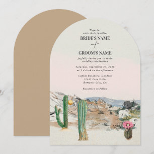 Aquarell-Wüsten-Kaktus-Boho-Hochzeit Einladung