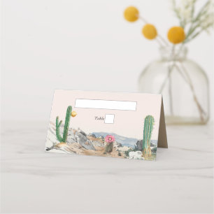 Aquarell-Wüsten-Kaktus-Boho-Hochzeit Platzkarte