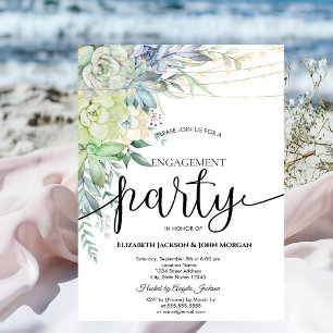 Aquarell-Wüsten-Sukkulenten-Punkte Hochzeit Einladung