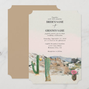 Aquarell-Wüstenkaktus-Boho-Hochzeit Einladung