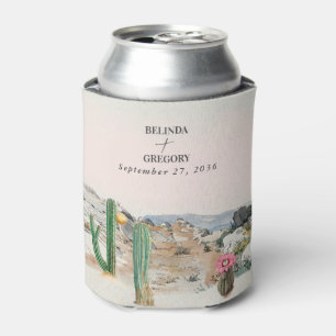 Aquarell-Wüstenkaktus-Boho-Hochzeitsgeschenk Dosenkühler