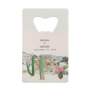 Aquarell-Wüstenkaktus-Boho-Hochzeitsgeschenk Geldbeutel Flaschenöffner