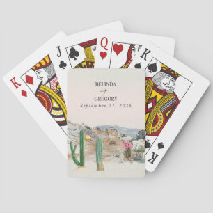 Aquarell-Wüstenkaktus-Boho-Hochzeitsgeschenk Spielkarten
