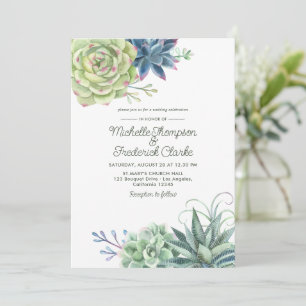 Aquarell-Wüstenkaktus-Sukkulenten-Hochzeitseinladu Einladung