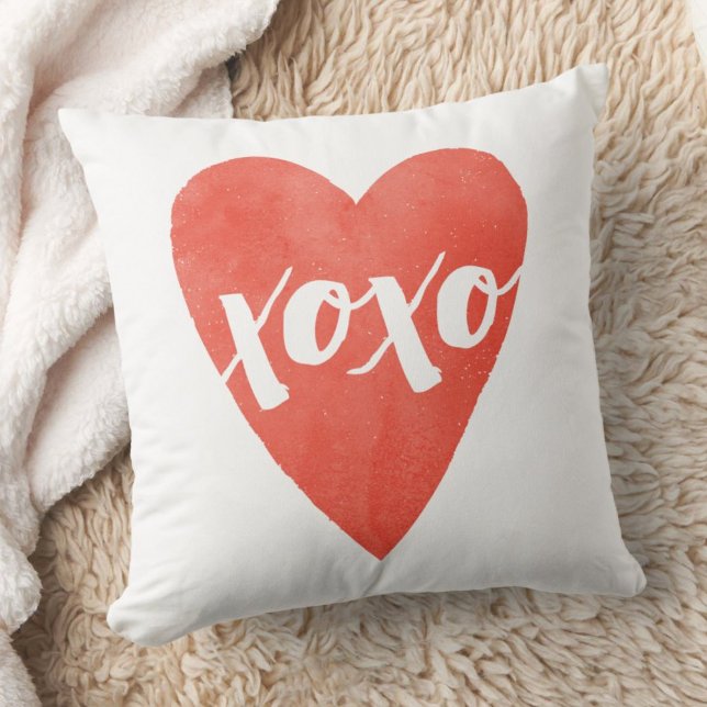 Aquarell XOXO Valentine Pillow - Rot Kissen (Von Creator hochgeladen)