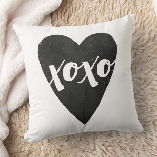 Aquarell XOXO Valentine Pillow - Schwarz Kissen