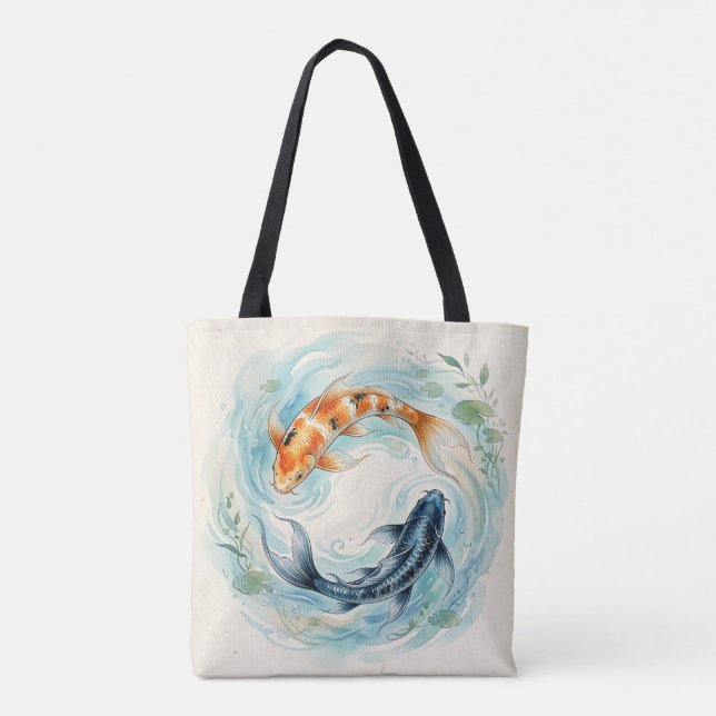 Aquarell Yin Yang Koi Fisch (Rückseite)