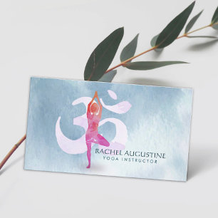 Aquarell-Yoga-Meditationslehrer Om-Symbol Visitenkarte