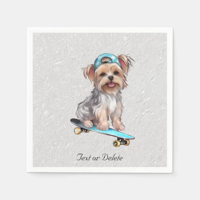 Aquarell Yorkshire Terrier Servietten (Vorderseite)