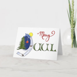 Aquarell-Yuul-Design mit illuminiertem Buchstaben Feiertagskarte