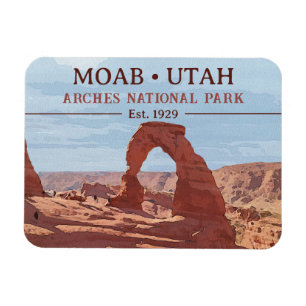 Aquarell Zarter Bogen Moab Utah Nationalpark Magnet