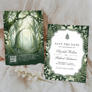 Aquarell-Zauberwald-QR-Code-Hochzeit Save The Date