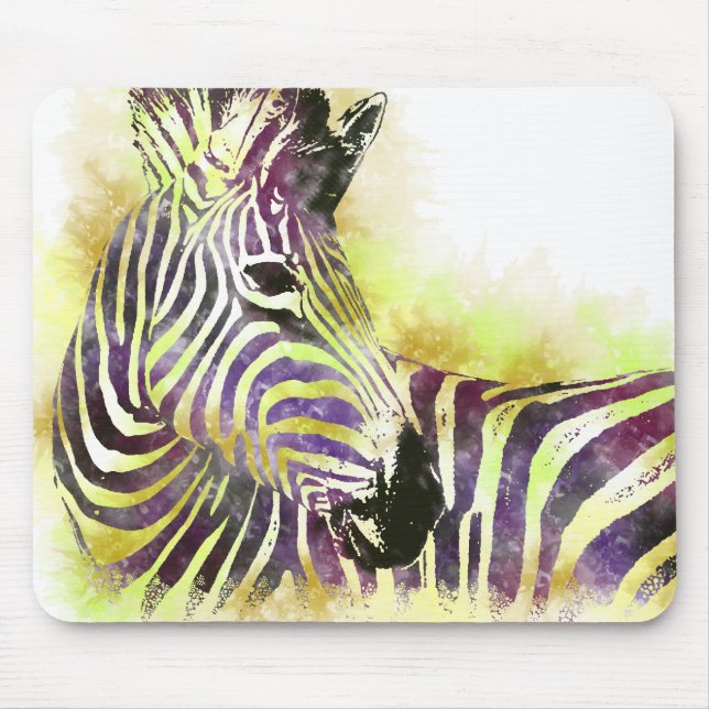Aquarell Zeba Mousepad (Vorne)