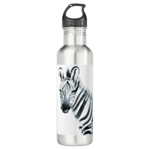 Aquarell Zebra Edelstahlflasche