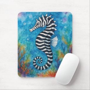 Aquarell-Zebra-Seepferdchen Mousepad