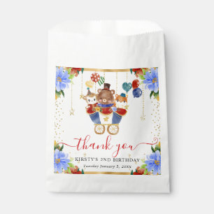 Aquarell-Zirkustiere Zug Floral Geburtstag Geschenktütchen