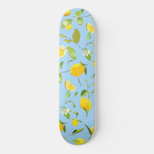 Aquarell Zitrone & Blätter 3 Skateboard